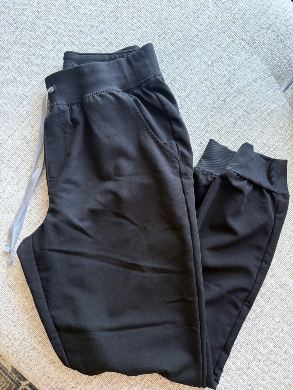 Figs M Black High Waisted Zamora Jogger Scrub Pants